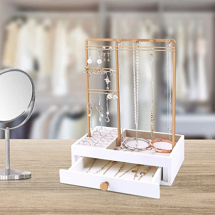 Desktop metalen persoonlijke sieraden opbergrek